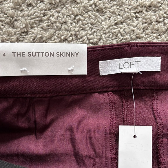 LOFT Sutton Deep Burgundy Trousers - Picture 5 of 14